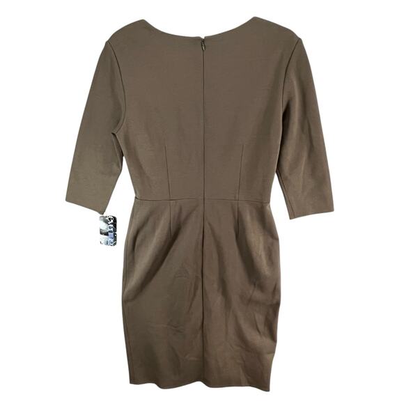 Kay Unger Dress Womens 10 Evening Collection V Neck 3/4 Sleeve Ruched Party NEW - Picture 3 of 16